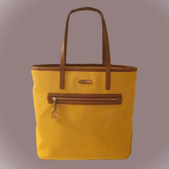 Michael Kors Kempton Large Sunflower Yellow/Brown Tote Style #38S7XKPT7C - Picture 1 of 7